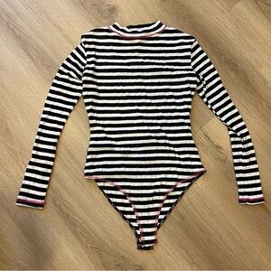 Disturbia Beetlejeuce Striped Bodysuit